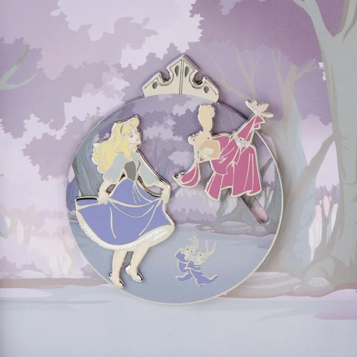 Sleeping Beauty 65th Anniversary Floral Scene 3 Unisex Loungefly Enamel Pins Sleeping Beauty 65th Anniversary Floral Scene 3 Unisex Loungefly Enamel Pins