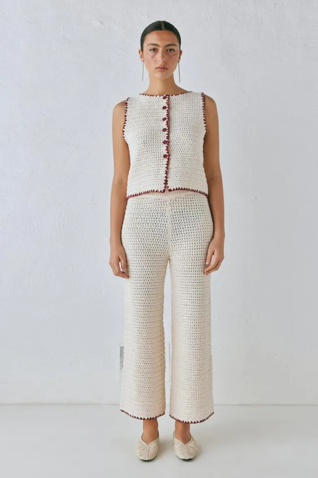 Sleeveless Women VRG GRL Stella Knit Vest Cream Sleeveless Women VRG GRL Stella Knit Vest Cream