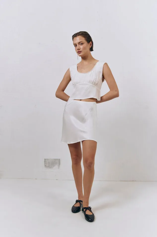 Sleeveless Women VRG GRL Zadie Top White Sleeveless Women VRG GRL Zadie Top White