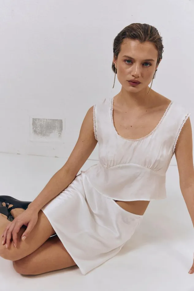 Sleeveless Women VRG GRL Zadie Top White Sleeveless Women VRG GRL Zadie Top White