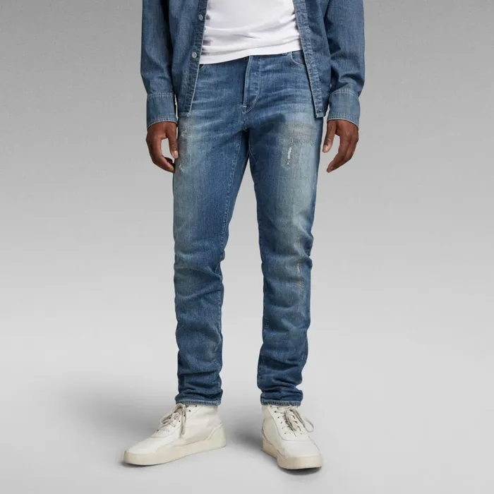 Slim Men GStar RAW 3301 Slim Jeans Vintage Ripped Sea Breeze