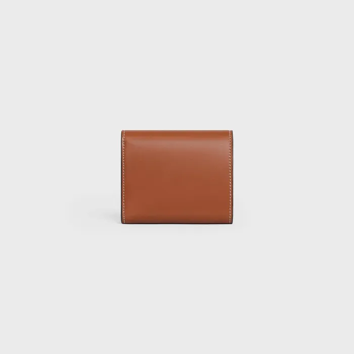 Small Wallet Triomphe In Shiny Smooth Lambskin Tan Women CELINE WALLETS Small Wallet Triomphe In Shiny Smooth Lambskin Tan Women CELINE WALLETS