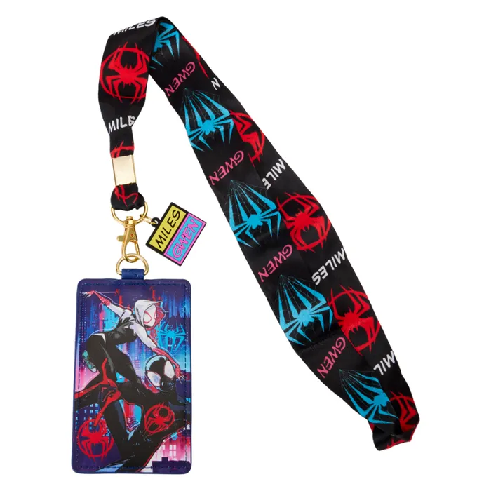 SpiderVerse Miles Morales and SpiderGwen Lanyard With Card Holder Unisex Loungefly Small Accessories SpiderVerse Miles Morales and SpiderGwen Lanyard With Card Holder Unisex Loungefly Small Accessories