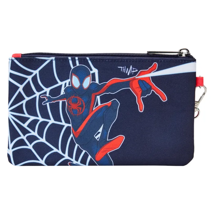 SpiderVerse Miles Morales Suit Nylon Zipper Pouch Wristlet Unisex Loungefly Bags and Wallets SpiderVerse Miles Morales Suit Nylon Zipper Pouch Wristlet Unisex Loungefly Bags and Wallets