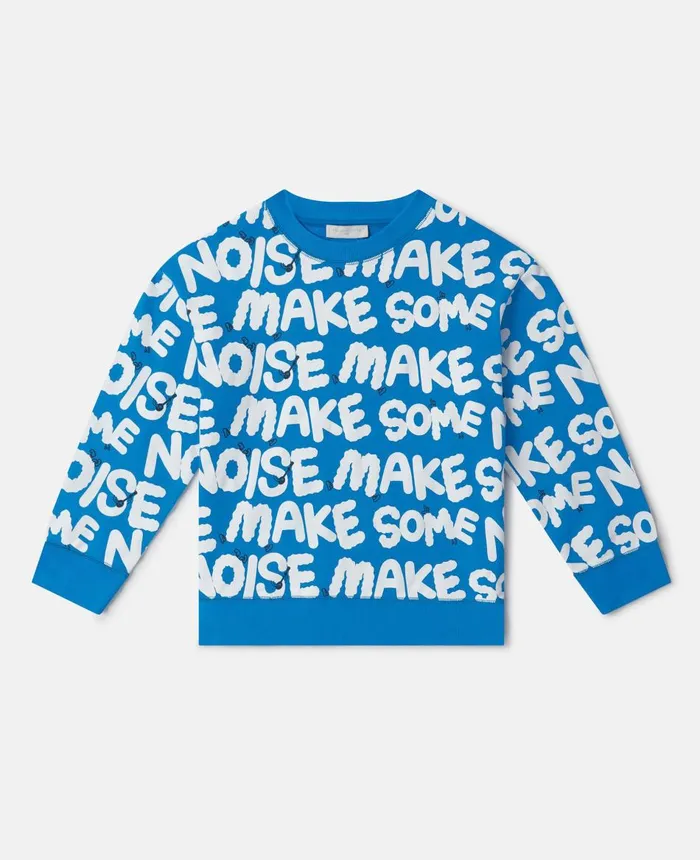Stella McCartney 039Make Some Noise039 Oversized Sweatshirt Blue Kids Sweaters and Cardigans Stella McCartney 039Make Some Noise039 Oversized Sweatshirt Blue Kids Sweaters and Cardigans