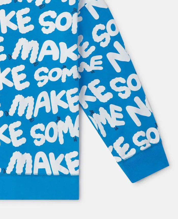 Stella McCartney 039Make Some Noise039 Oversized Sweatshirt Blue Kids Sweaters and Cardigans Stella McCartney 039Make Some Noise039 Oversized Sweatshirt Blue Kids Sweaters and Cardigans