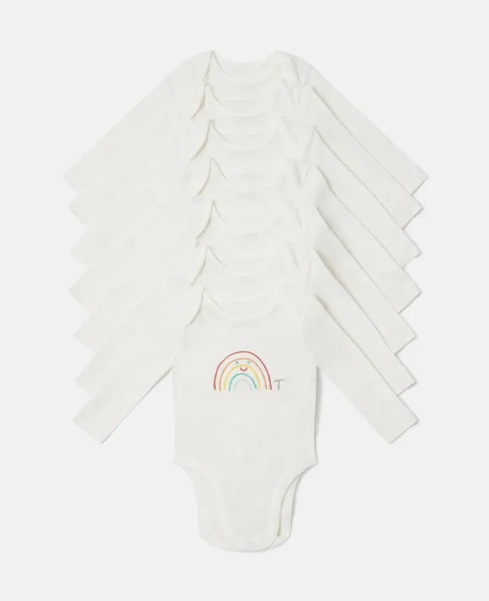 Stella McCartney 7 Pack Of Weather Embroidery Bodysuits White Kids Newborn 0 8211 24 Months Stella McCartney 7 Pack Of Weather Embroidery Bodysuits White Kids Newborn 0 8211 24 Months