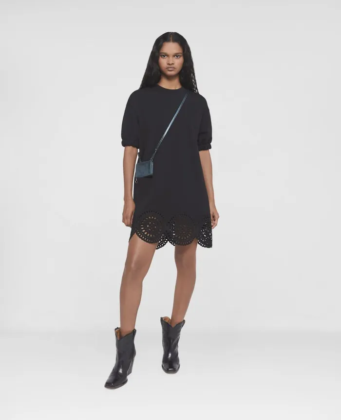 Stella McCartney Broderie Anglaise Jersey Dress Black Women Sweatshirts And TShirts Stella McCartney Broderie Anglaise Jersey Dress Black Women Sweatshirts And TShirts