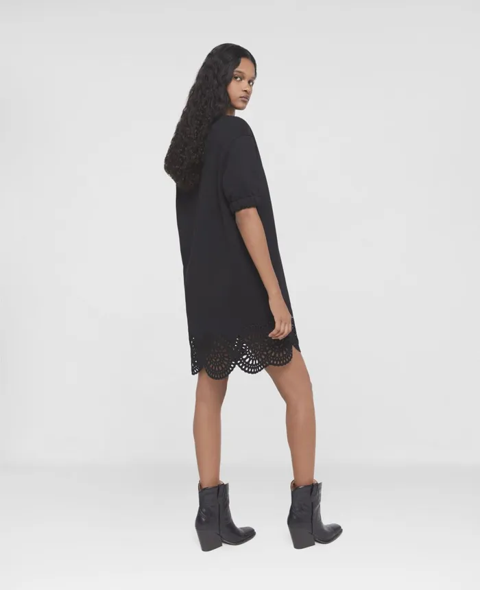 Stella McCartney Broderie Anglaise Jersey Dress Black Women Sweatshirts And TShirts Stella McCartney Broderie Anglaise Jersey Dress Black Women Sweatshirts And TShirts