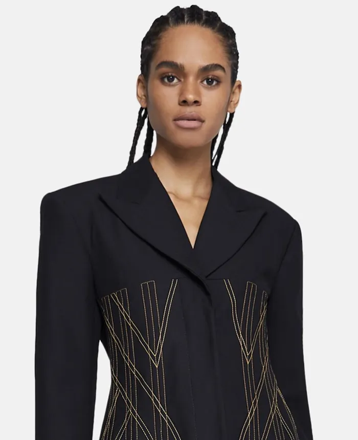 Stella McCartney Contrast Stitch Corset Blazer Black Women Coats And Jackets Stella McCartney Contrast Stitch Corset Blazer Black Women Coats And Jackets