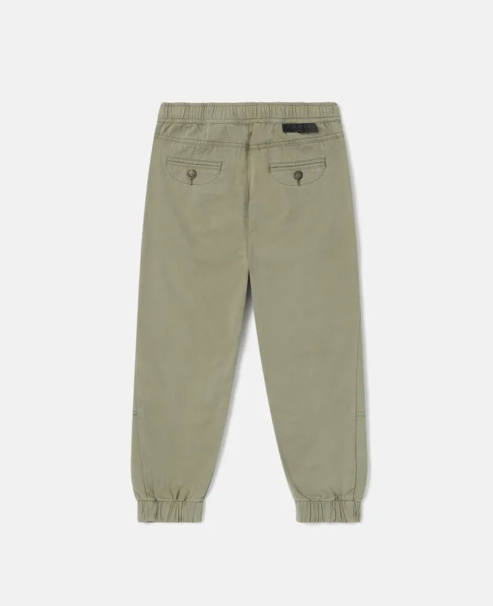 Stella McCartney Cotton Twill Cargo Trousers Khaki Kids Pants and Shorts