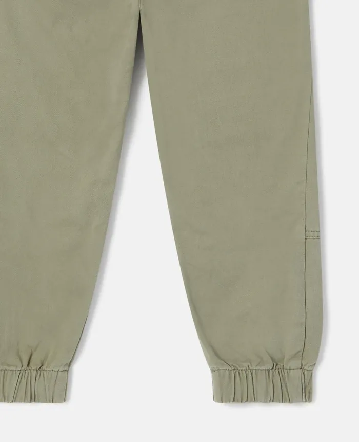 Stella McCartney Cotton Twill Cargo Trousers Khaki Kids Pants and Shorts