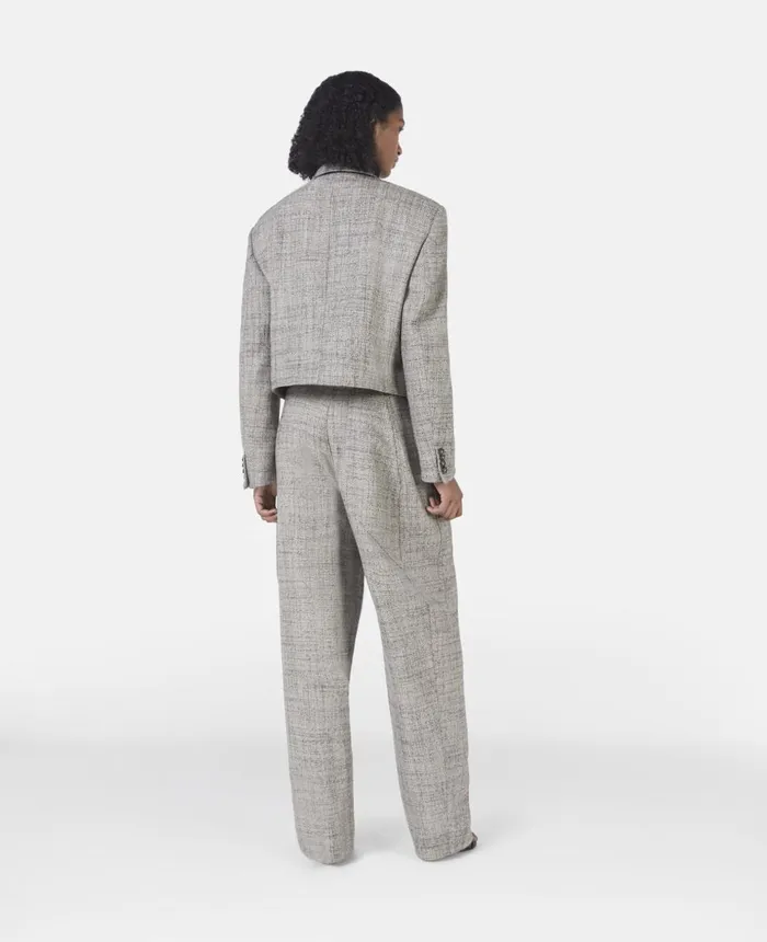 Stella McCartney Cropped Boxy DoubleBreasted Blazer Oat Women Tailoring