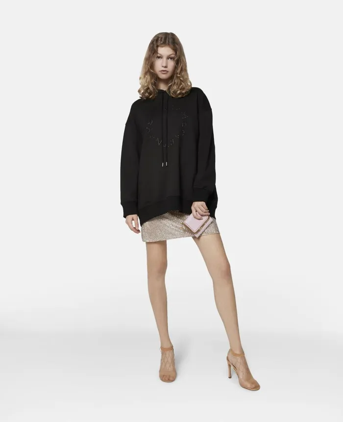 Stella McCartney Diamant Logo Hoodie Black Women Sweatshirts And TShirts