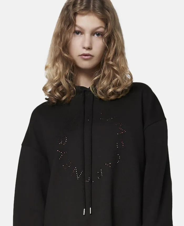 Stella McCartney Diamant Logo Hoodie Black Women Sweatshirts And TShirts