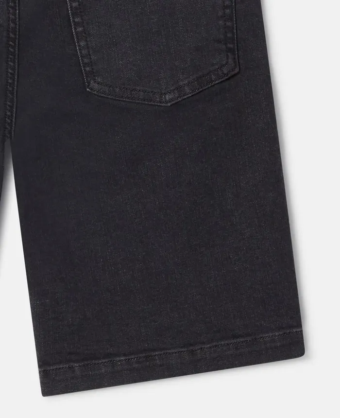 Stella McCartney Drawstring Denim Shorts Black Kids Pants and Shorts