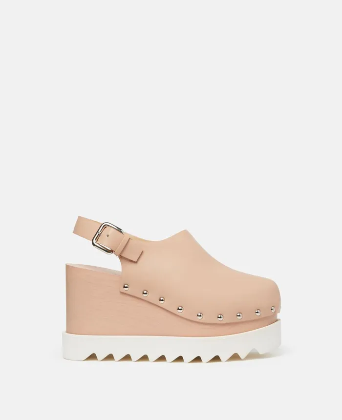 Stella McCartney Elyse Slingback Platform Clogs Blush Pink Women Wedges