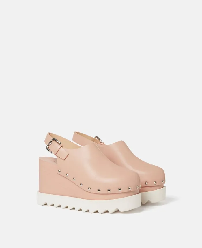 Stella McCartney Elyse Slingback Platform Clogs Blush Pink Women Wedges