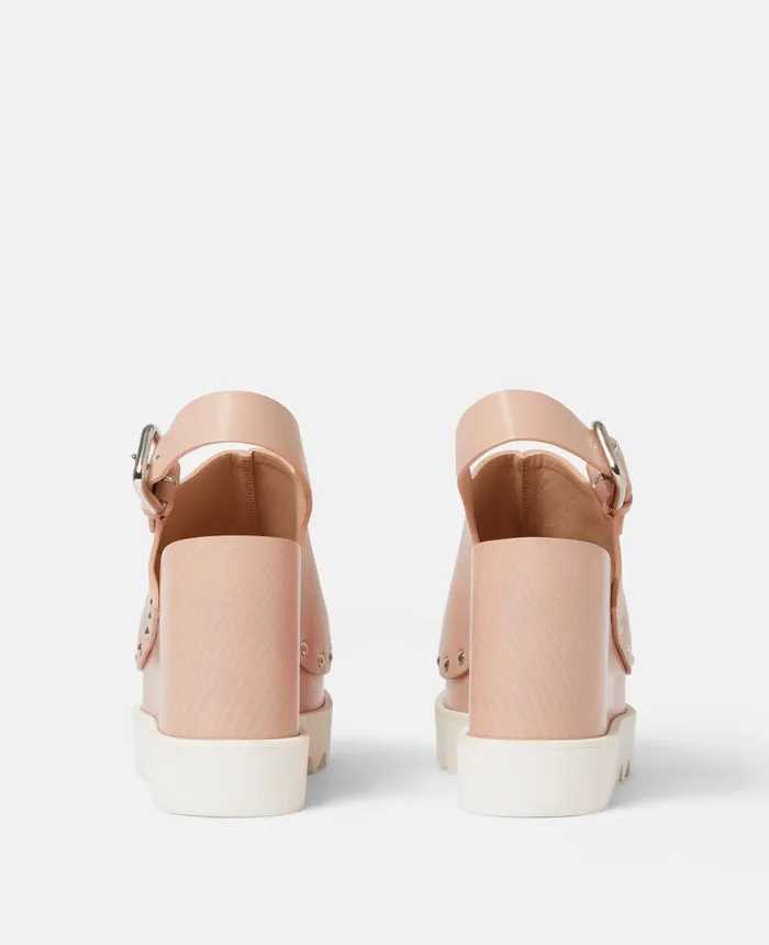 Stella McCartney Elyse Slingback Platform Clogs Blush Pink Women Wedges