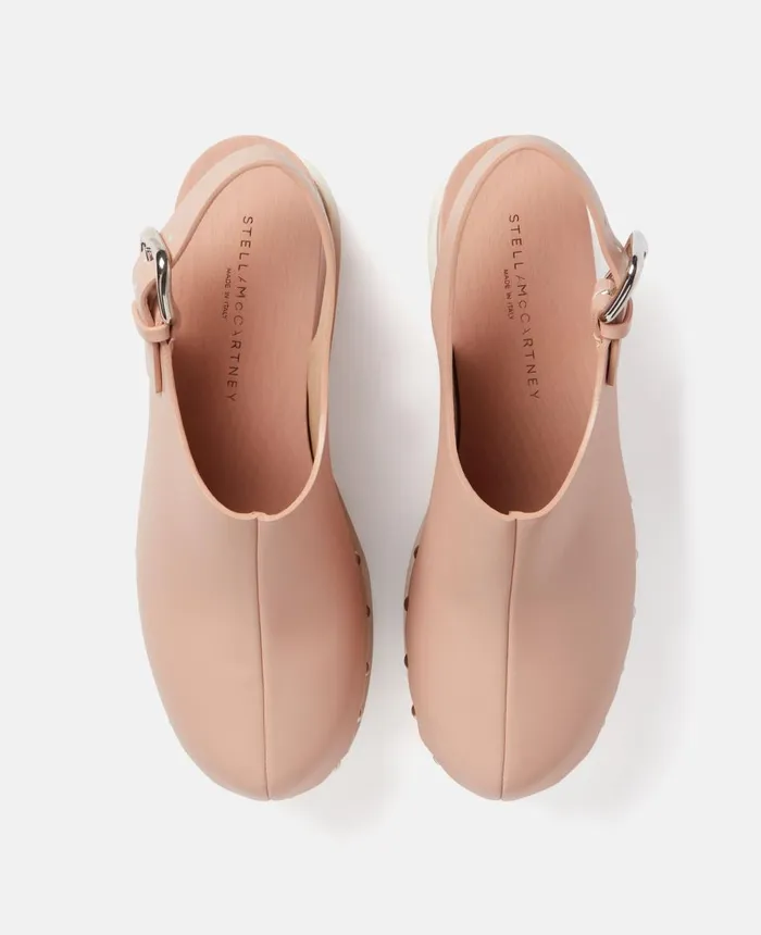 Stella McCartney Elyse Slingback Platform Clogs Blush Pink Women Wedges