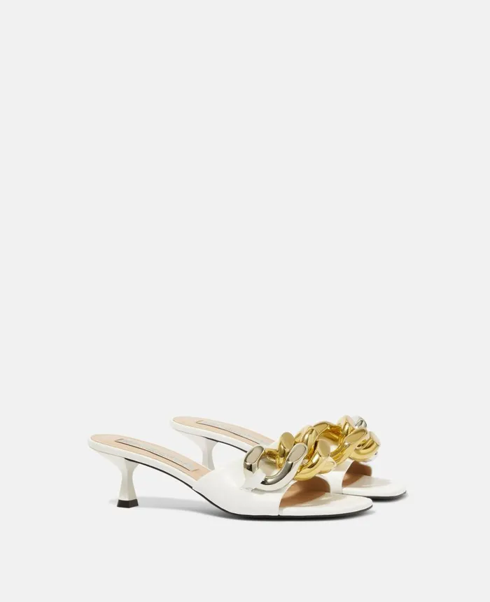Stella McCartney Falabella Heel Slides White Women Heels