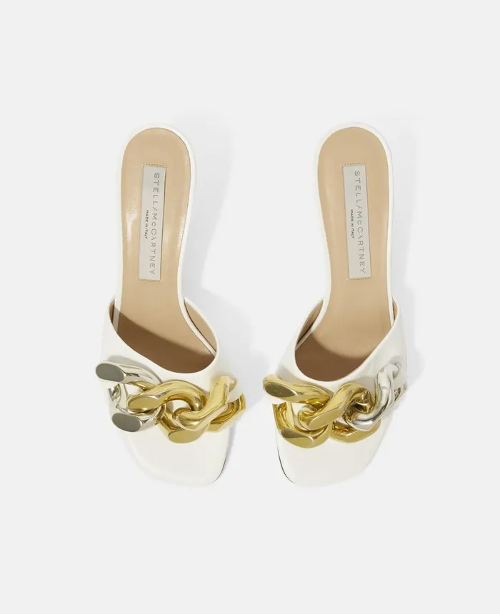 Stella McCartney Falabella Heel Slides White Women Heels