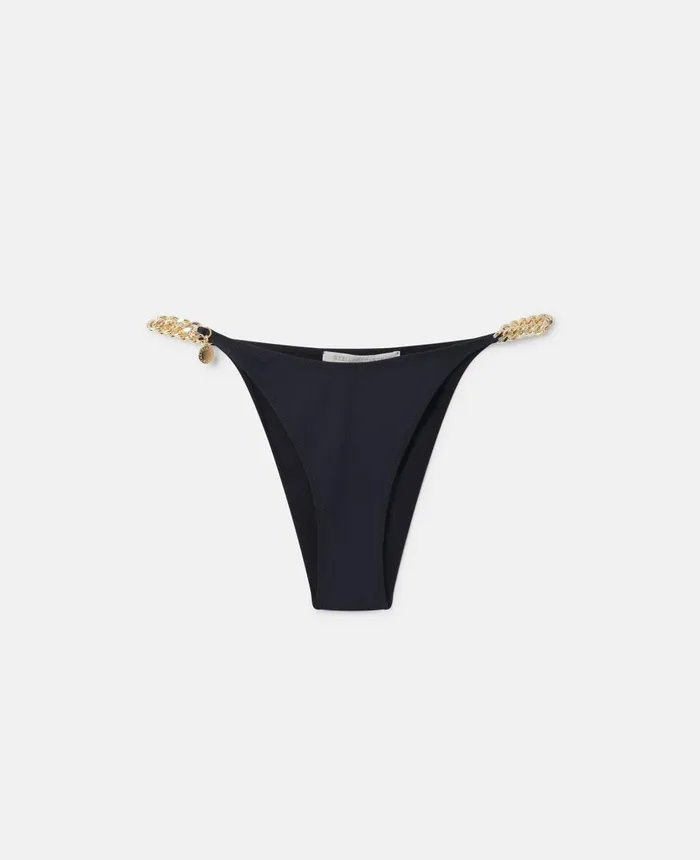Stella McCartney Falabella High Leg Bikini Briefs Black Women Swimwear