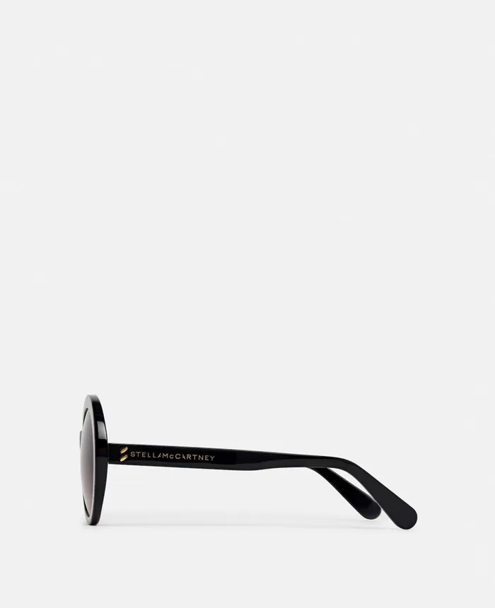 Stella McCartney Falabella Pin Round Sunglasses Shiny Black Women Sunglasses Stella McCartney Falabella Pin Round Sunglasses Shiny Black Women Sunglasses