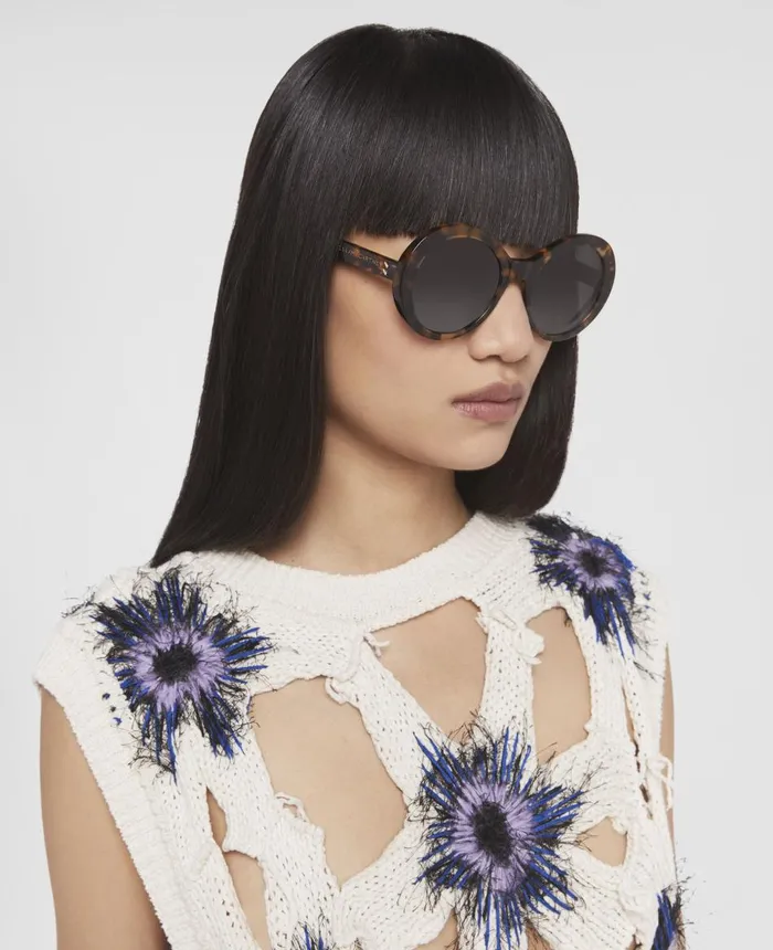Stella McCartney Falabella Pin Round Sunglasses Shiny Light Havana Women Sunglasses Stella McCartney Falabella Pin Round Sunglasses Shiny Light Havana Women Sunglasses