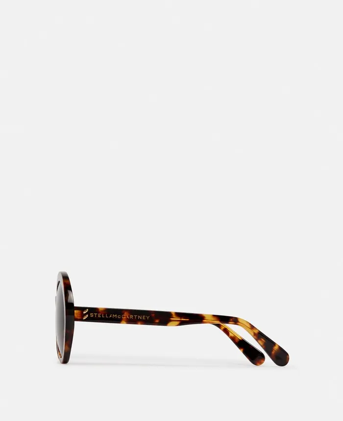 Stella McCartney Falabella Pin Round Sunglasses Shiny Light Havana Women Sunglasses Stella McCartney Falabella Pin Round Sunglasses Shiny Light Havana Women Sunglasses
