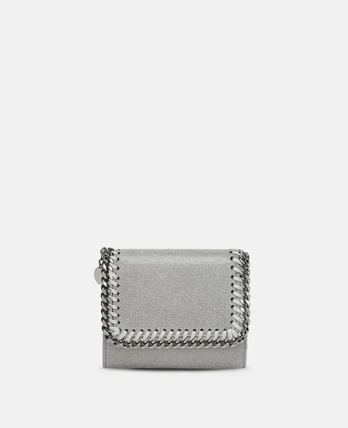 Stella McCartney Falabella Small Flap Wallet Grey Women Compact Wallets