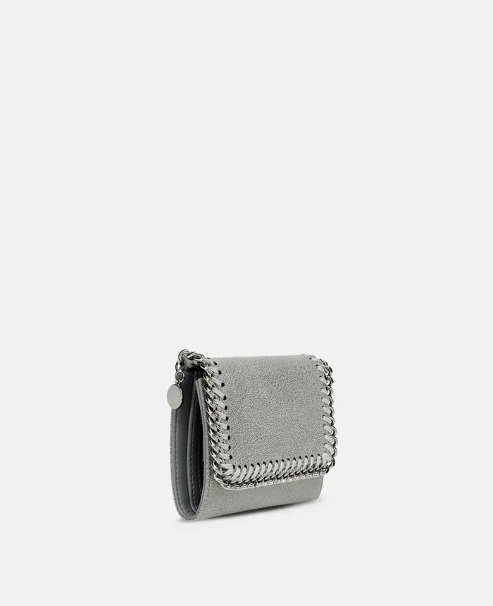 Stella McCartney Falabella Small Flap Wallet Grey Women Compact Wallets