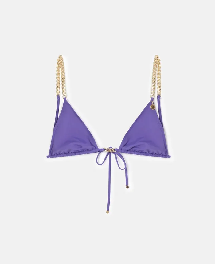 Stella McCartney Falabella Triangle Bikini Top Violet Women Swimwear