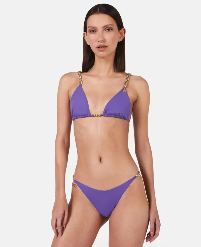 Stella McCartney Falabella Triangle Bikini Top Violet Women Swimwear