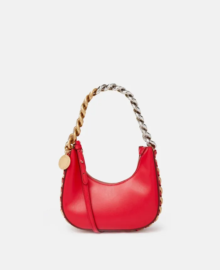Stella McCartney Frayme Mini Zipped Shoulder Bag Red Women Mini Bags And Clutches Stella McCartney Frayme Mini Zipped Shoulder Bag Red Women Mini Bags And Clutches