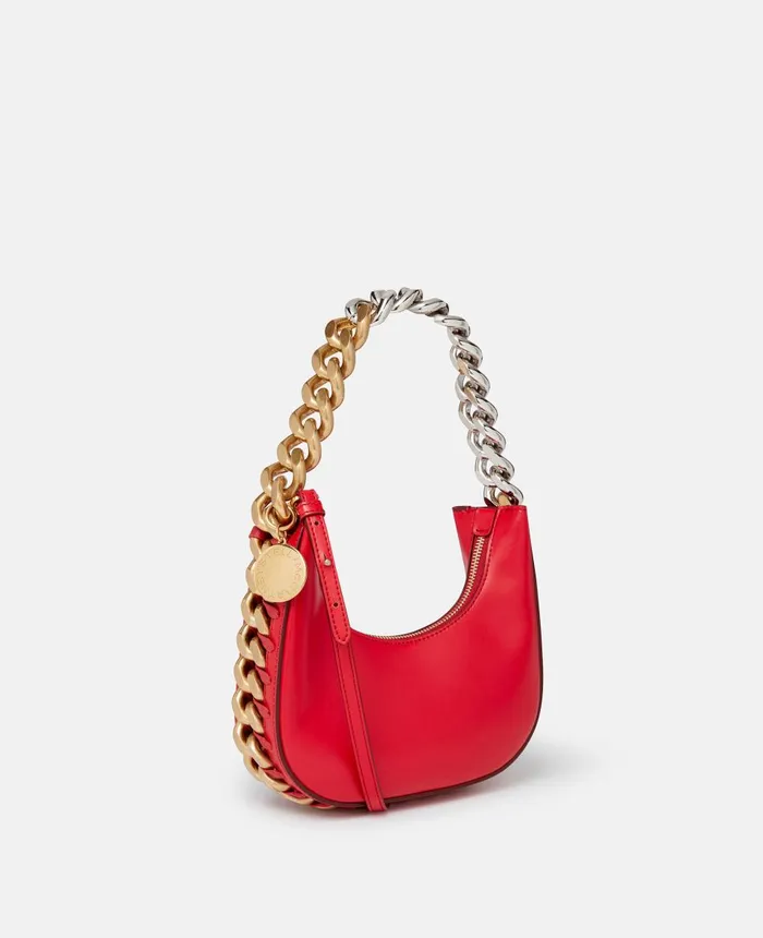 Stella McCartney Frayme Mini Zipped Shoulder Bag Red Women Mini Bags And Clutches Stella McCartney Frayme Mini Zipped Shoulder Bag Red Women Mini Bags And Clutches