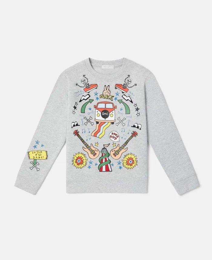 Stella McCartney Funfair Embroidery Sweatshirt Grey Kids TShirts And Sweatshirt Stella McCartney Funfair Embroidery Sweatshirt Grey Kids TShirts And Sweatshirt