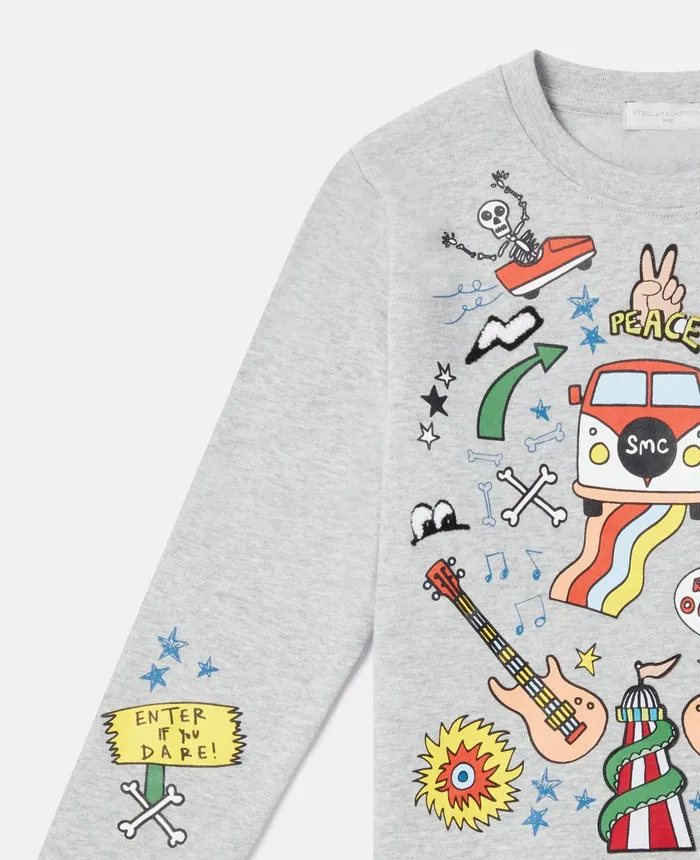 Stella McCartney Funfair Embroidery Sweatshirt Grey Kids TShirts And Sweatshirt Stella McCartney Funfair Embroidery Sweatshirt Grey Kids TShirts And Sweatshirt