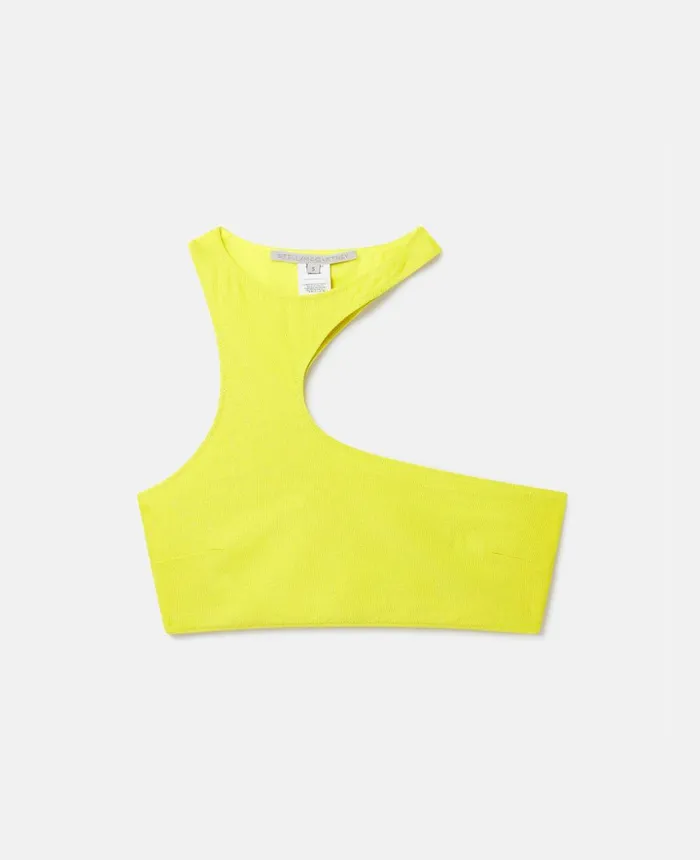 Stella McCartney Glitter Crop Top Yellow Women Swimwear