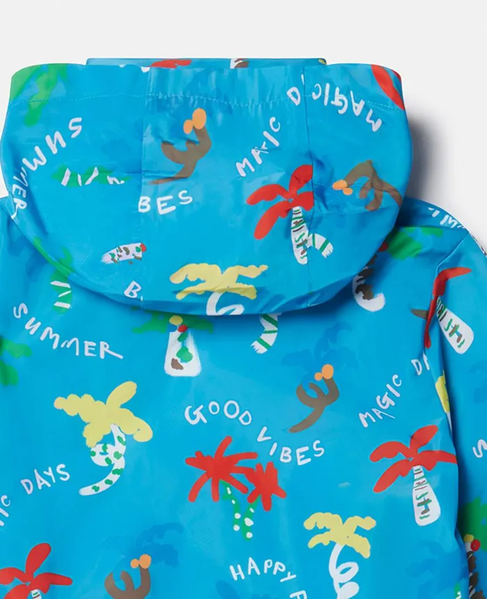 Stella McCartney Good Vibes Palm Print Jacket Blue Kids Outerwear