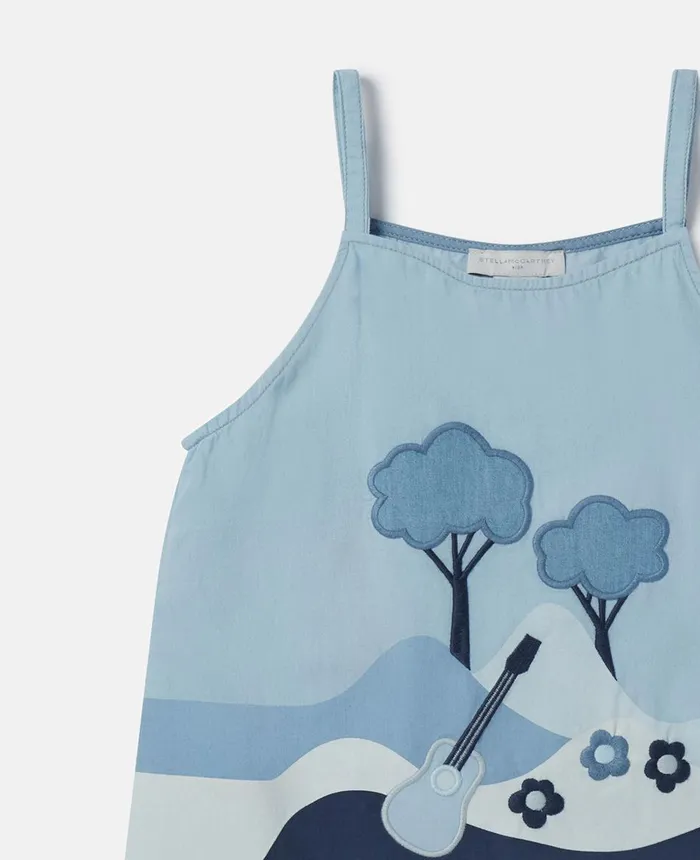 Stella McCartney Landscape Patchwork Chambray Cami Top Light Blue Kids Sweaters and Cardigans Stella McCartney Landscape Patchwork Chambray Cami Top Light Blue Kids Sweaters and Cardigans