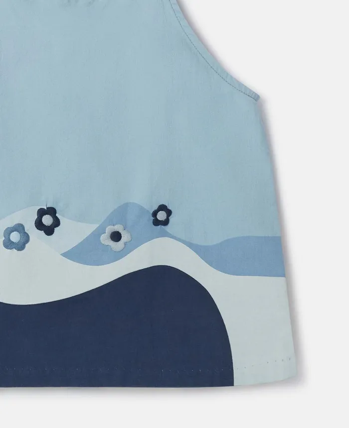 Stella McCartney Landscape Patchwork Chambray Cami Top Light Blue Kids Sweaters and Cardigans Stella McCartney Landscape Patchwork Chambray Cami Top Light Blue Kids Sweaters and Cardigans