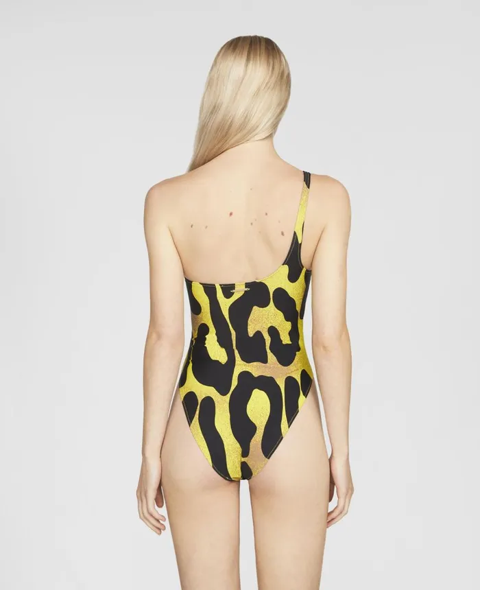 Stella McCartney Leopard Print Swimsuit Camel Yellow and Black Women Swimwear Stella McCartney Leopard Print Swimsuit Camel Yellow and Black Women Swimwear
