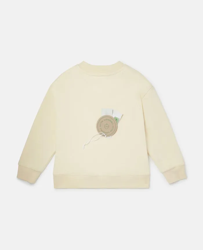 Stella McCartney Little Black Bunny Motif Sweatshirt Ivory Kids TShirts And Tops Stella McCartney Little Black Bunny Motif Sweatshirt Ivory Kids TShirts And Tops