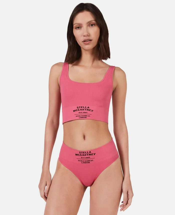 Stella McCartney Logo Rib Knit High Waist Briefs Dahlia Women Lingerie And Sleepwear Stella McCartney Logo Rib Knit High Waist Briefs Dahlia Women Lingerie And Sleepwear