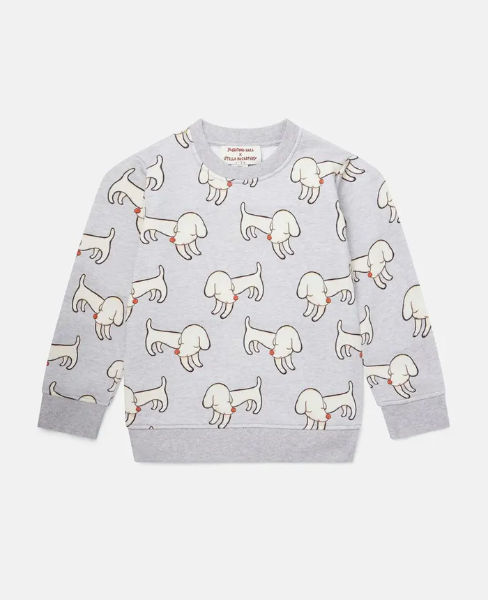 Stella McCartney Lonesome Puppy Print Sweatshirt Grey Kids TShirts And Tops