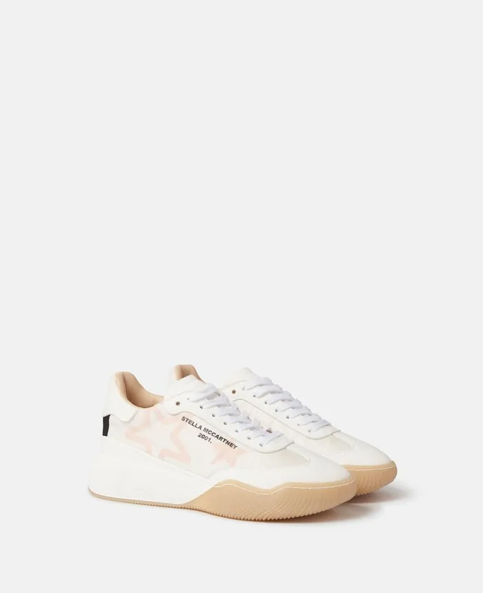 Stella McCartney Loop Star Print LaceUp Trainers White Women Sneakers