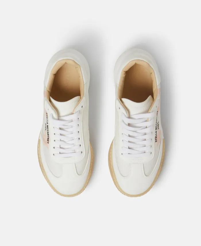 Stella McCartney Loop Star Print LaceUp Trainers White Women Sneakers