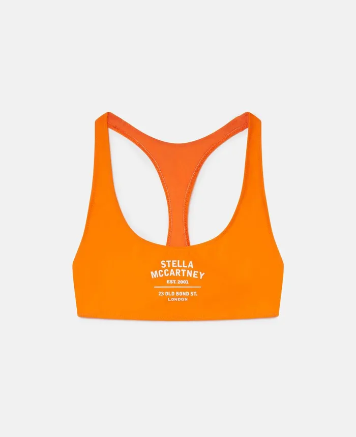 Stella McCartney Old Bond Steet 3D Logo Sports Bra Orange Women Swimwear