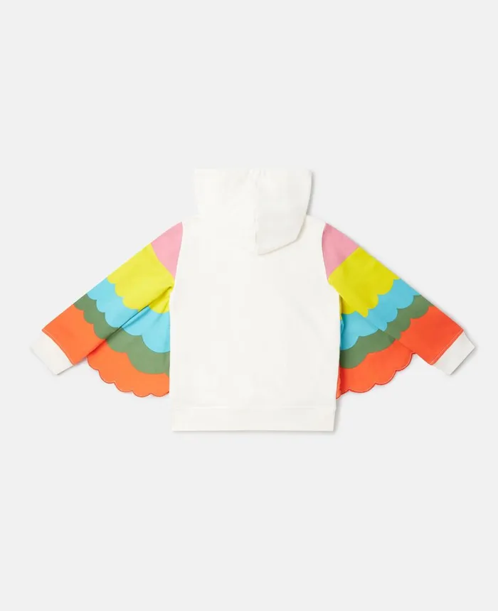 Stella McCartney Parrot Embroidery Hoodie With Wings Multicolour Kids TShirts And Tops Stella McCartney Parrot Embroidery Hoodie With Wings Multicolour Kids TShirts And Tops